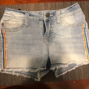 Vigoss girls size 5 rainbow gem stripe shorts